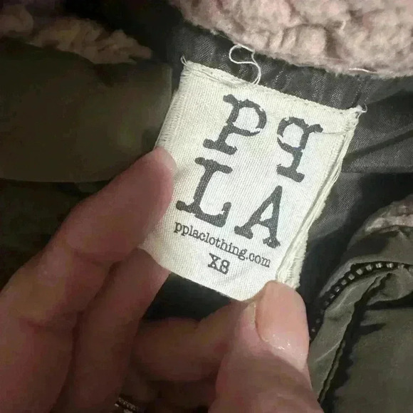 PPLA Olive Green Sherpa-Lined Puffer Vest FUN Hood Size X-Small Cozy and Warm XS - Picture 4 of 7